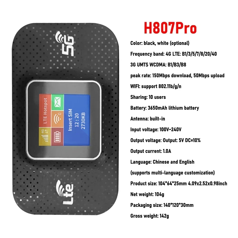 4G/5G Mobile WIFI Router 150Mbps 4G LTE Wireless Router With Sim Card Slot Portable Pocket MiFi Modem Car Mobile Wifi Hotspot - AMULET RING STORE