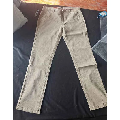 Men's Work Business Pants Cotton Casual Trousers Solid Color Slim Fit Straight Long Pant Spring Autumn Versatile Breathable Pant