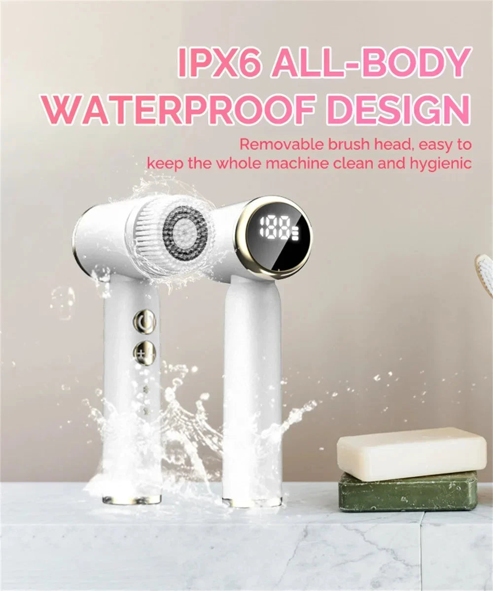 6 In 1 Electric Cleansing Brush Sonic Rotating Cleansing Brush Facial Clean and Remove Acne Pore Skin Rejuvenation Beauty Care