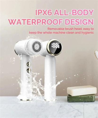 6 In 1 Electric Cleansing Brush Sonic Rotating Cleansing Brush Facial Clean and Remove Acne Pore Skin Rejuvenation Beauty Care