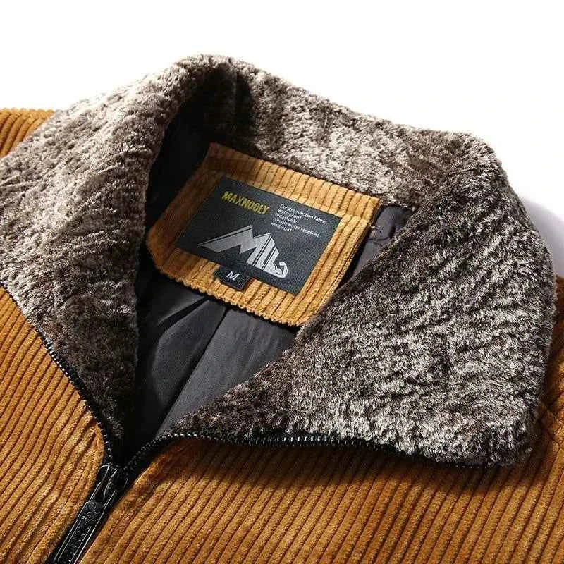 Winter Jacket Men Male Thermal Windbreaker Plus Size Men's Warm Winter Corduroy Jackets and Coats Fur Collar Casual Outwear