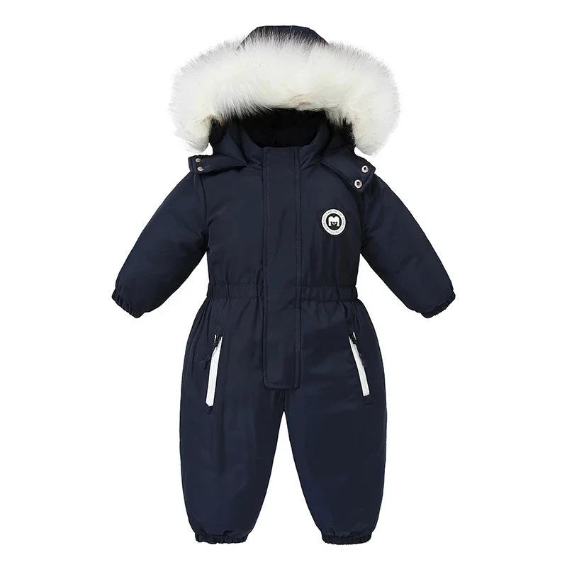 -30 Winter Baby Clothes Thicken Warm Jumpsuits Snowsuits Girl Boy Hooded Jacket Waterproof Rompers Ski Suits Kids Coat Outerwear - AMULET RING STORE