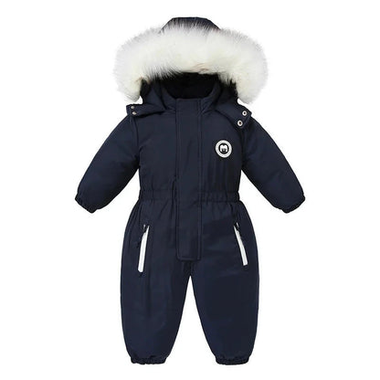 -30 Winter Baby Clothes Thicken Warm Jumpsuits Snowsuits Girl Boy Hooded Jacket Waterproof Rompers Ski Suits Kids Coat Outerwear - AMULET RING STORE