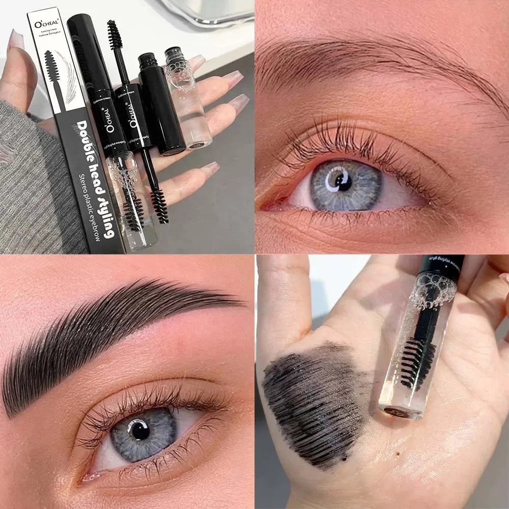 Double-ended Black Brown Dye Eyebrow Styling Gel Waterproof Lasting Wild Brow Tint Wax Transparent Liquid Brows Cream Cosmetics - AMULET RING STORE