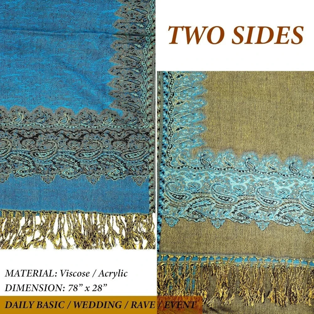 Reversible Scarf, Shawls and Wraps for Evening Dress, Exotic Indian Scarves for All Season