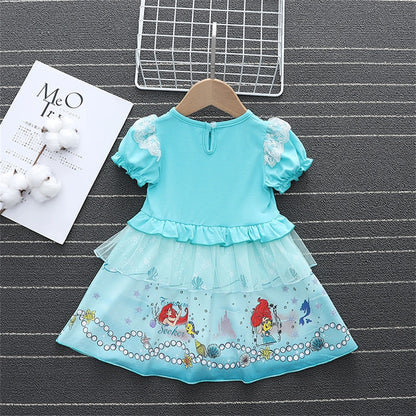 2024 Toddler Girl Princess Dress Toy Kids Clothes Christmas Halloween Woody Alice Jessie Belle Mermaid Infants Party Ball Gowns