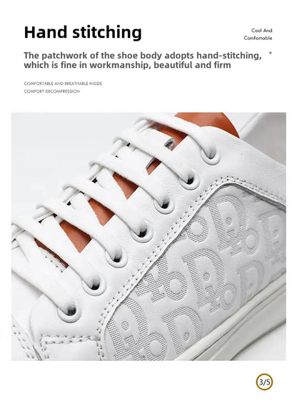 Leisure Shoes 2025 New Wear-resistant Fashion Shoes Anti-slip Anti-odor Leather Sports Thick Soles All Match Street Men's Shoes - AMULET RING STORE