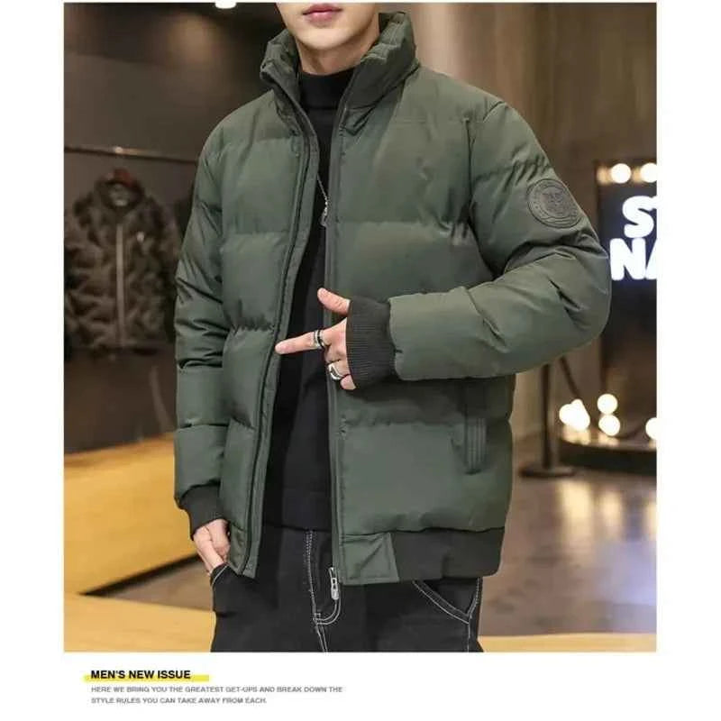 Winter Man Stand Collar Jackets Cotton-padded Parkas Puffer Jacket Men Warm Coats Thick Casual Outwear Streetwear Men's Clothing
