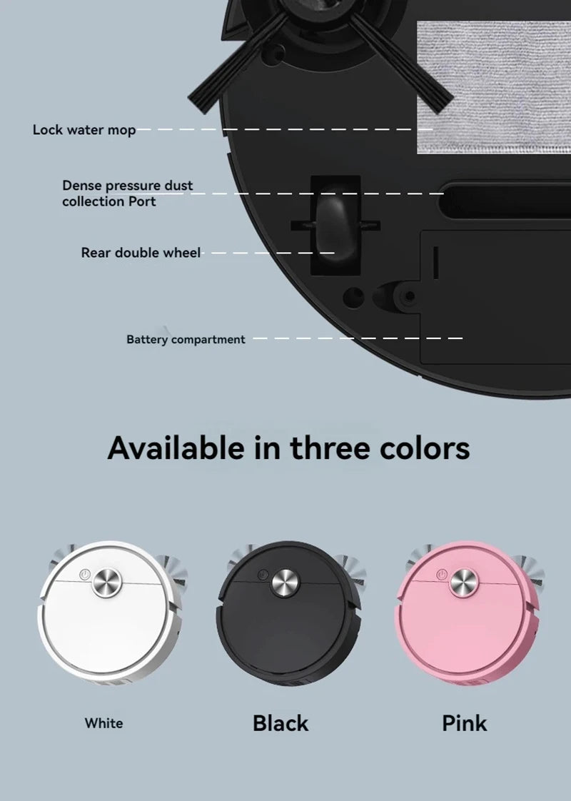 Xiaomi MIJIA 3 in 1 Smart Sweeping Robot Vacuum Cleaner 4000Pa Strong Suction Easy To Use For Hard Floors Pet Hair Carpets New - AMULET RING STORE