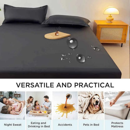 Waterproof Covers Bed Fitted Sheet Mattress Bedspreads Protector Pads Single/Double/King/Queen Full Size Coverlets Gray/White