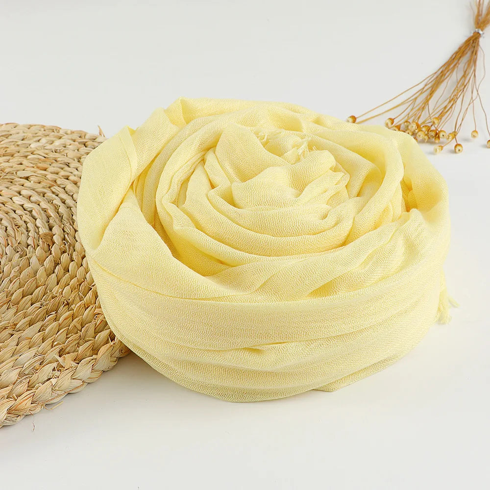 Autumn Winter New Cotton Linen Scarf For Women Girls Solid Color Sunscreen Scarves Soft Foulard Viscose Female Wrap Shawls