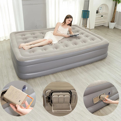 2 Persons Inflatable Mattress Indoor Outdoor Air Cushion 48cm High Bed