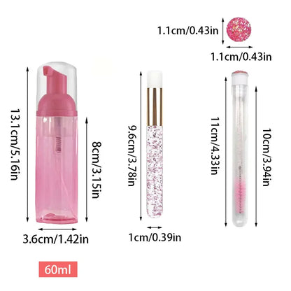 20/40PCS Suit 60ML Empty Pump Bottle Eyelash Shampoo Care Makeup Tool Travel Foam Dispenser Bottle Plastic Cleanser Soap Care - AMULET RING STORE