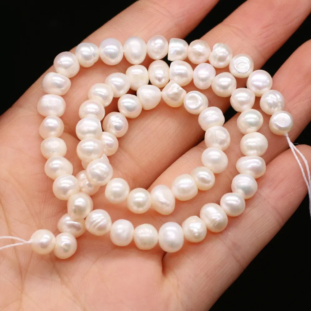 100% Natural Freshwater Pearl Beads Fine pearls Punch Loose Beads For DIY Women Elegant Bracelet Necklace Earring Jewelry Making - AMULET RING STORE