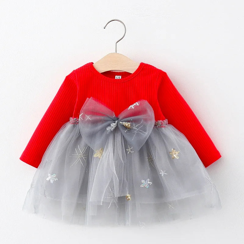 Bear Leader Newborn Bebes Princess Dresses Autumn Christmas Fashion Infant Girl Ruffles Costume Vestidos Cute Bear Bags 0-2Y
