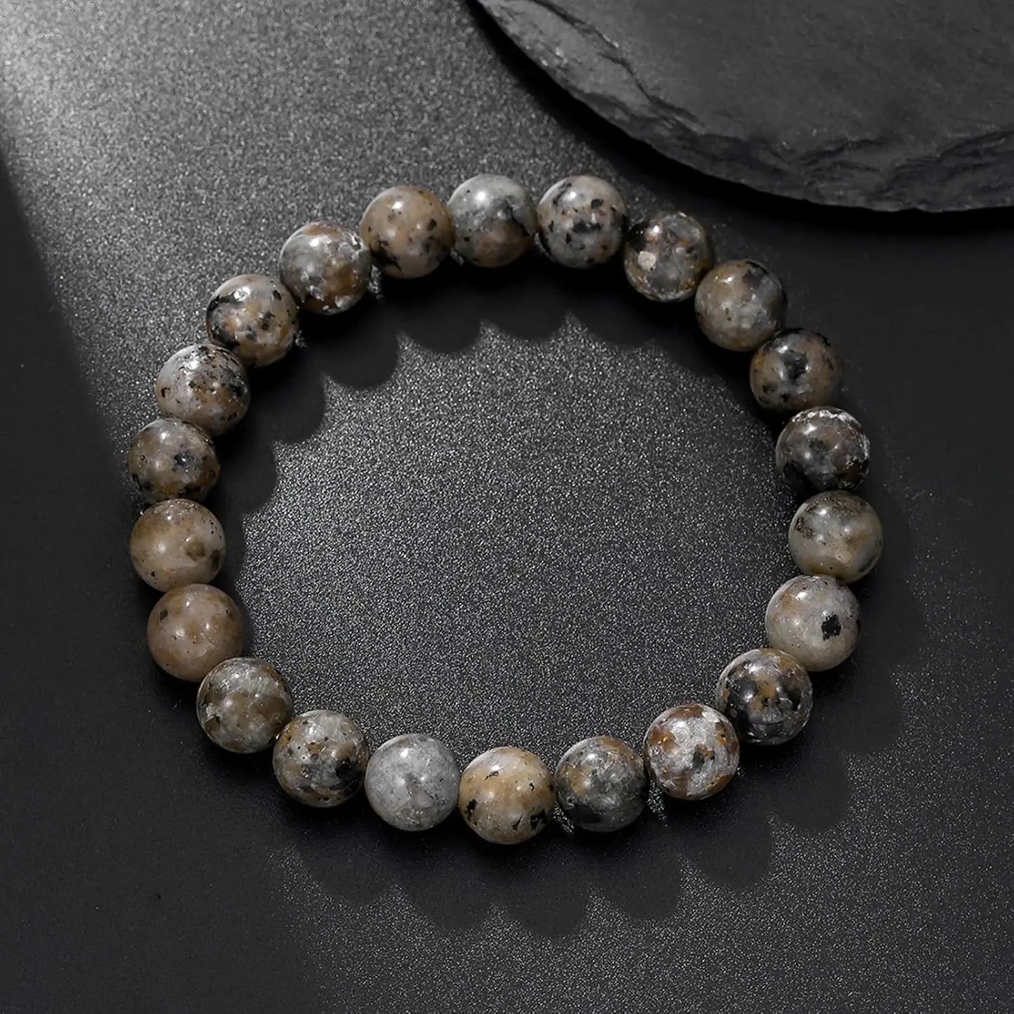 2/4pcs Natural Flame Stone Bracelet with Natural Raw Stone Accessories, UV Luminescent Rock, Handmade Elastic Bracelet