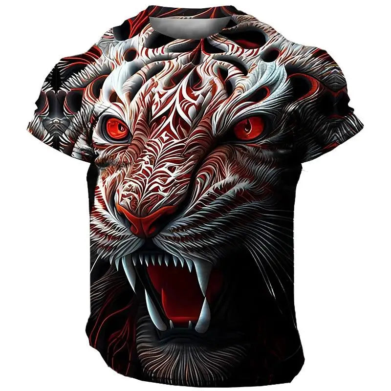 Men's Lion 3D Print T Shirts Y2K Hip Hop Streetwear Summer Casual T-shirt Animal Graphic Top Harajuku Tees Sale Man Short Sleeve - AMULET RING STORE