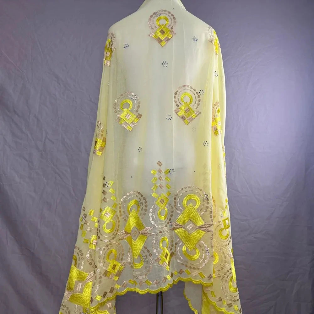 Sale 2025 New Dubai Islam Embroidered Shawl Soft Wool Jersey Hijab for Muslim Women Long Style New African Net for Spring Summer - AMULET RING STORE