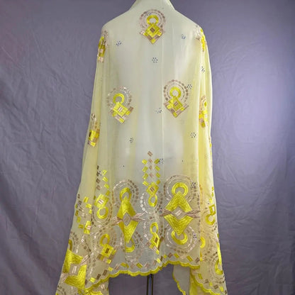 Sale 2025 New Dubai Islam Embroidered Shawl Soft Wool Jersey Hijab for Muslim Women Long Style New African Net for Spring Summer - AMULET RING STORE