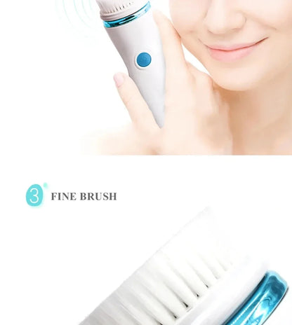 4 in 1 Electric Face Cleansing Brush Waterproof Ultrasonic Facial Massager Pore Washing Cleaner Auto Rotating Blackhead Remover