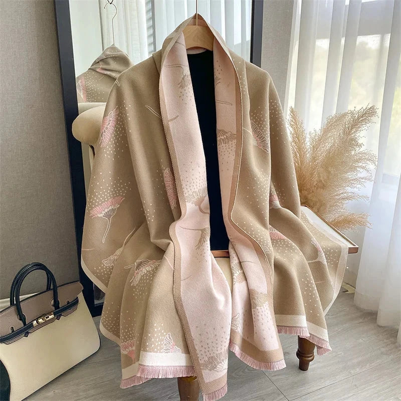Cashmere Scarf for Women Thick Warm Winter Blanket Brand Female Luxury Quality Shawl Wrap Bufanda 2024 Poncho Echarpe Pashmina