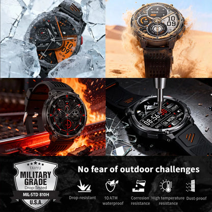 New Military T-Rex3 Ultra 1100mAh Battery Smart Watch 5 ATM Waterproof 1.7"AOD Compass GPS Sports tracker Outdoors Smartwatches