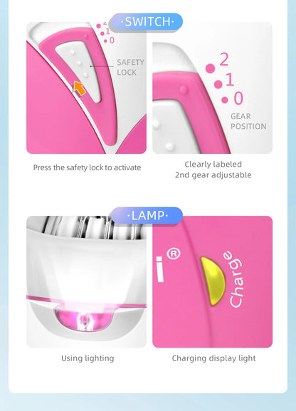 Kemei Women's Electric Epilator Rechargeable Body Hair Removal Machine Shaving for Private Part Bikini Facial Armpit Depilation - AMULET RING STORE