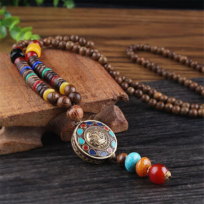 Fashion Long Sweater Pendant Chain Wooden Beaded Tassel Boho Bohemian Necklace Jewelry Nepal Wood Beads Pendant Necklace