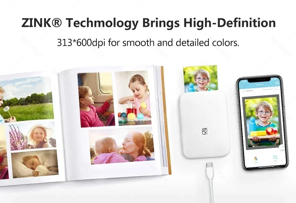 New! MT53 Color Photo Wifi Printer Portable Mobile Phone Mini Bluetooth Handheld Pocket Printing Machine 2x3 inch Sticky-Backed
