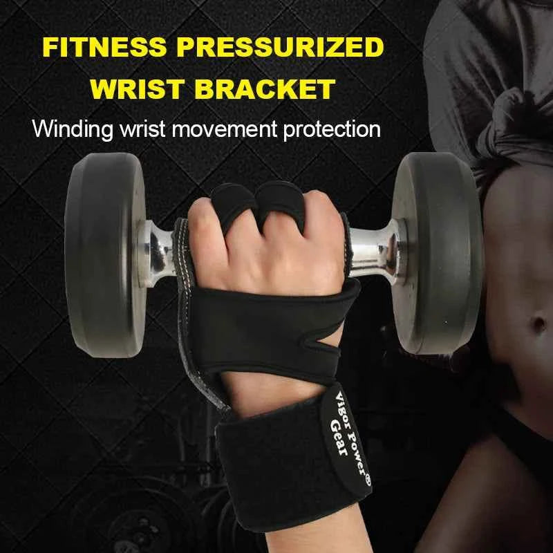 Leather Weightlifting Training Weight Lifting Gloves, Bar Grip, Barbell Straps, Hand Protection, 1Pair