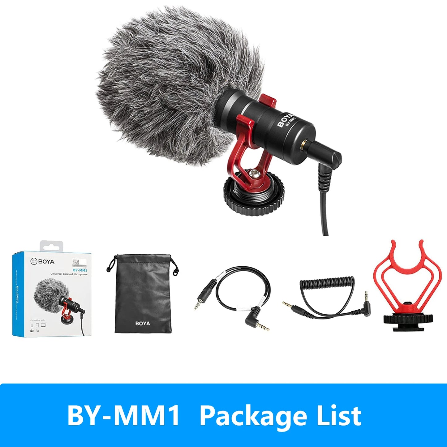 BOYA BY-MM1 Professional Cardioid Shotgun Microphone for iPhone Android Smartphone PC Canon Nikon DSLR Camera Recording Vlog