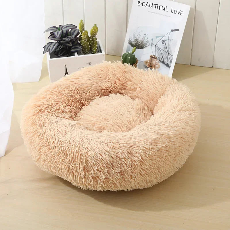 Round Cat Beds House Soft Long Plush Best Pet Dog Bed For Dogs Basket Pet Products Cushion Cat Bed Cat Mat Animals Sleeping Sofa - AMULET RING STORE