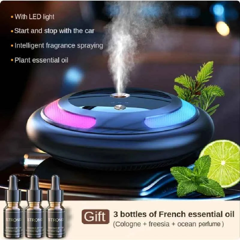 Smart Car Humidifier Essential Oil Diffuser LED Light Fragrance Aromatherapy  Air Freshener  Perfume Car Diffuser