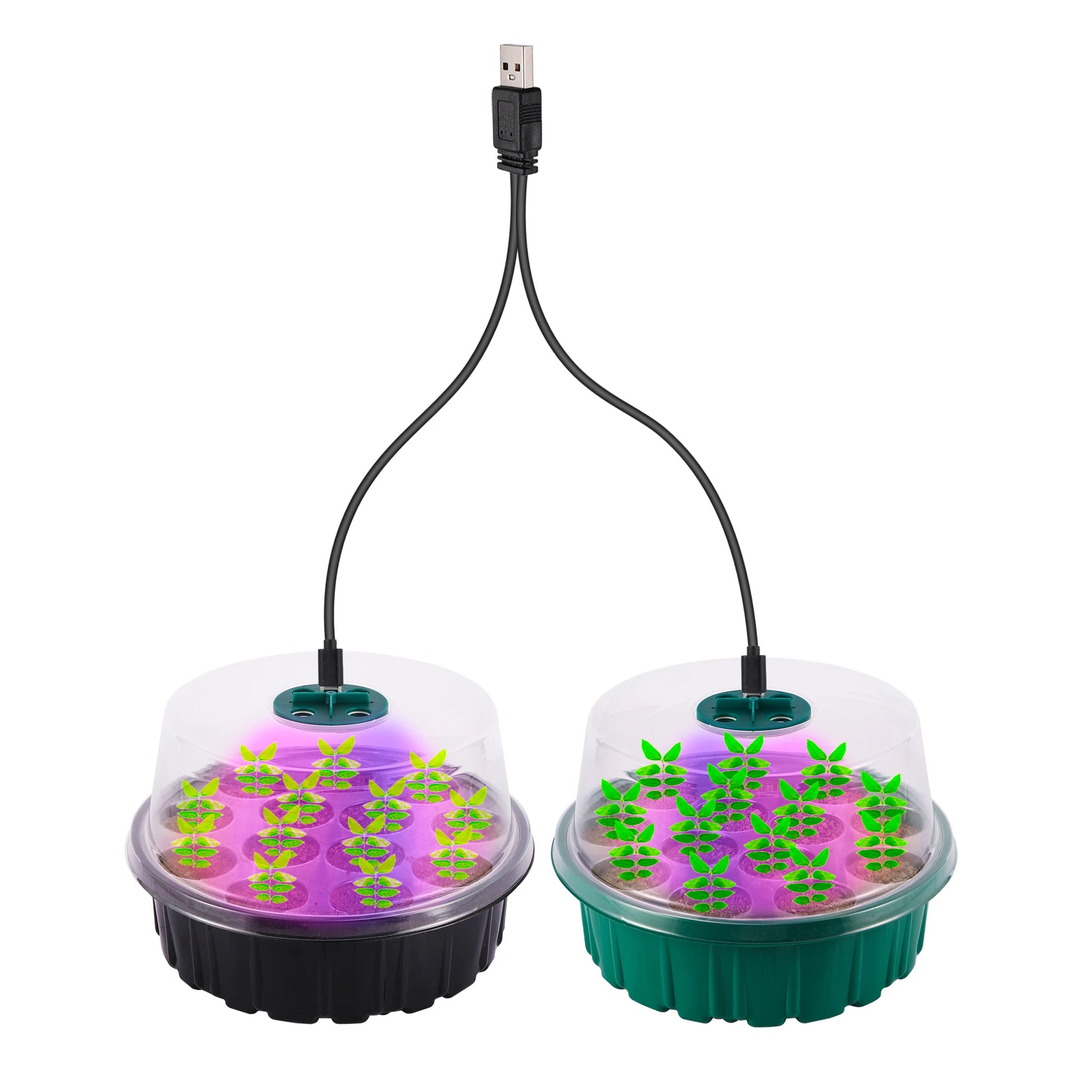 Seedling Nursery Box With LED Growing Light Seed Starter Tray Seedling Breeding Pot Garden Greenhouse Germination Planter - AMULET RING STORE