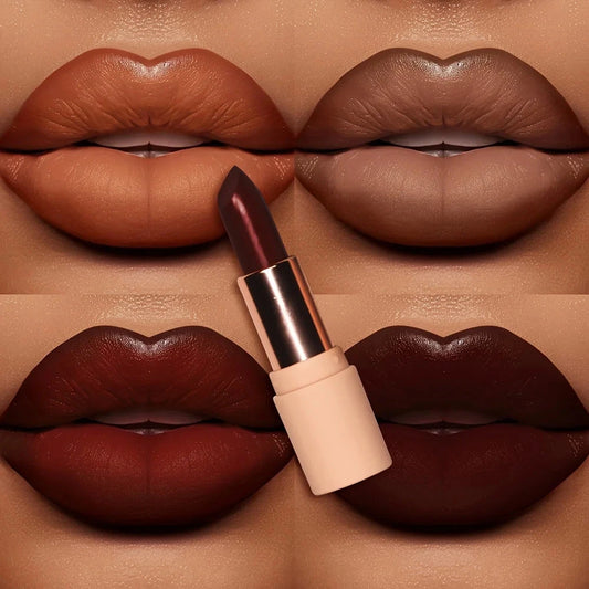 Coffee Velvet Lipstick - Luxurious Deep Nourishing Matte Finish Long-Lasting Waterproof Lip Color - AMULET RING STORE