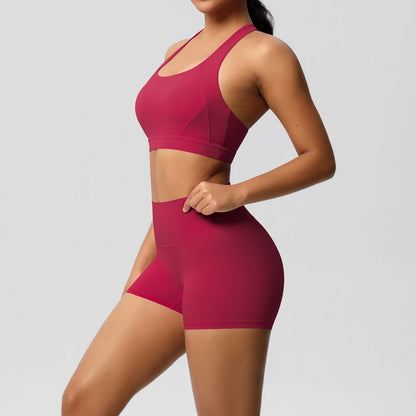 2PCS Yoga Set Nude Feeling Workout Sets Women Tracksuit Gym Push Up Fitness Running Workout Sportwear Sport Bra Leggings Suit