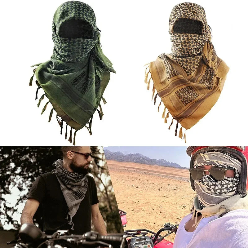 Keffiyeh Tactical Desert Scarf Wrap Shemagh Head Neck Arab Scarf Keffiyeh Scarf Wrap for Men And Women - AMULET RING STORE