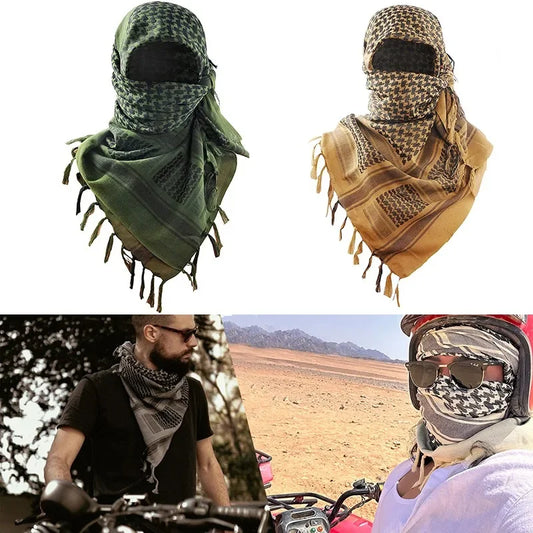 Keffiyeh Tactical Desert Scarf Wrap Shemagh Head Neck Arab Scarf Keffiyeh Scarf Wrap for Men And Women - AMULET RING STORE