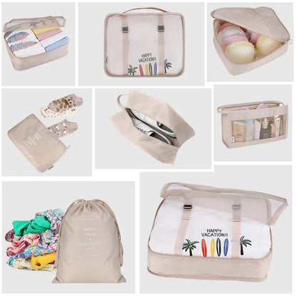 8/7/6 Pieces Set Travel Organizer Storage Bags Suitcase Packing Cubes Set Cases Portable Folding Luggage Clothes Shoe Tidy Pouch - AMULET RING STORE