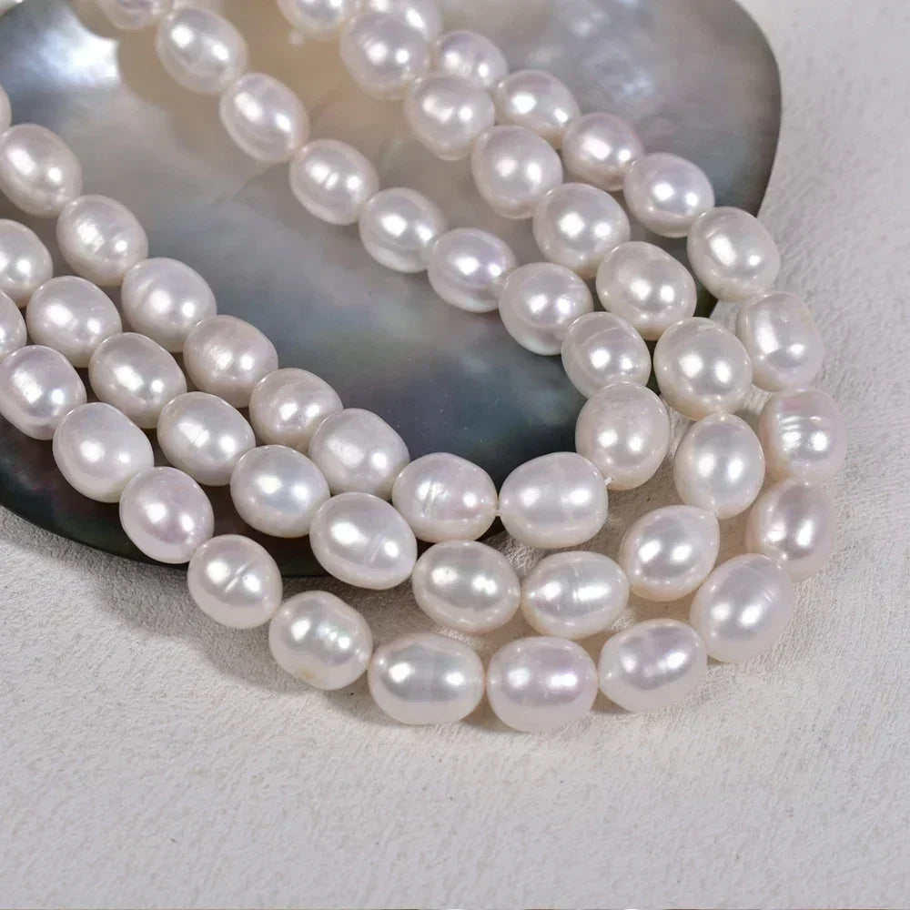 9-10-11mm AAAA Big Rice High Quality Natural Freshwater Pearl Rare Bead for Jewelry Make DIY Necklace Bracelet Accessory Factory - AMULET RING STORE