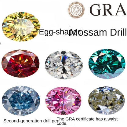 1CT colored diamond moissanite oval pigeon egg moissanite irregular naked stone gemstone jewelry accessories