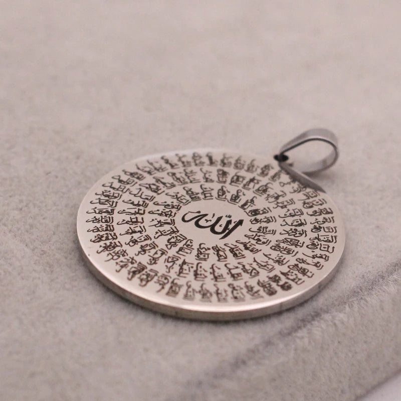 ZKD islam Asma-ul-Husna 99 Names of ALLAH stainless steel pendant necklace muslim gift