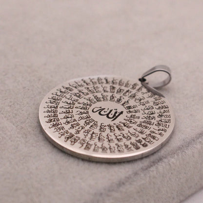 ZKD islam Asma-ul-Husna 99 Names of ALLAH stainless steel pendant necklace muslim gift