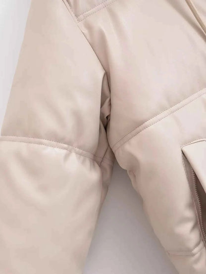 Winter Women's Cold Coat Winter Jackets For Women 2023 Warm Leather PU Parkas Winter Coat Promotion Female Outerwear