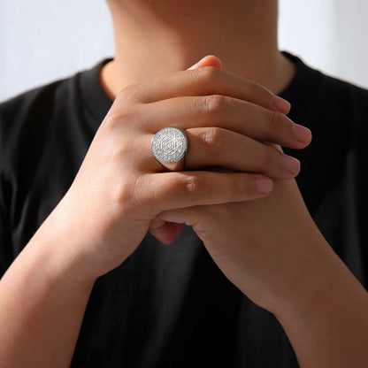 Dawapara Talisman Seal Solomon Ring Hexagram 12 Constellation Kabbalah Prosperity Good Health Amulet Stainless Steel Jewelry - AMULET RING STORE