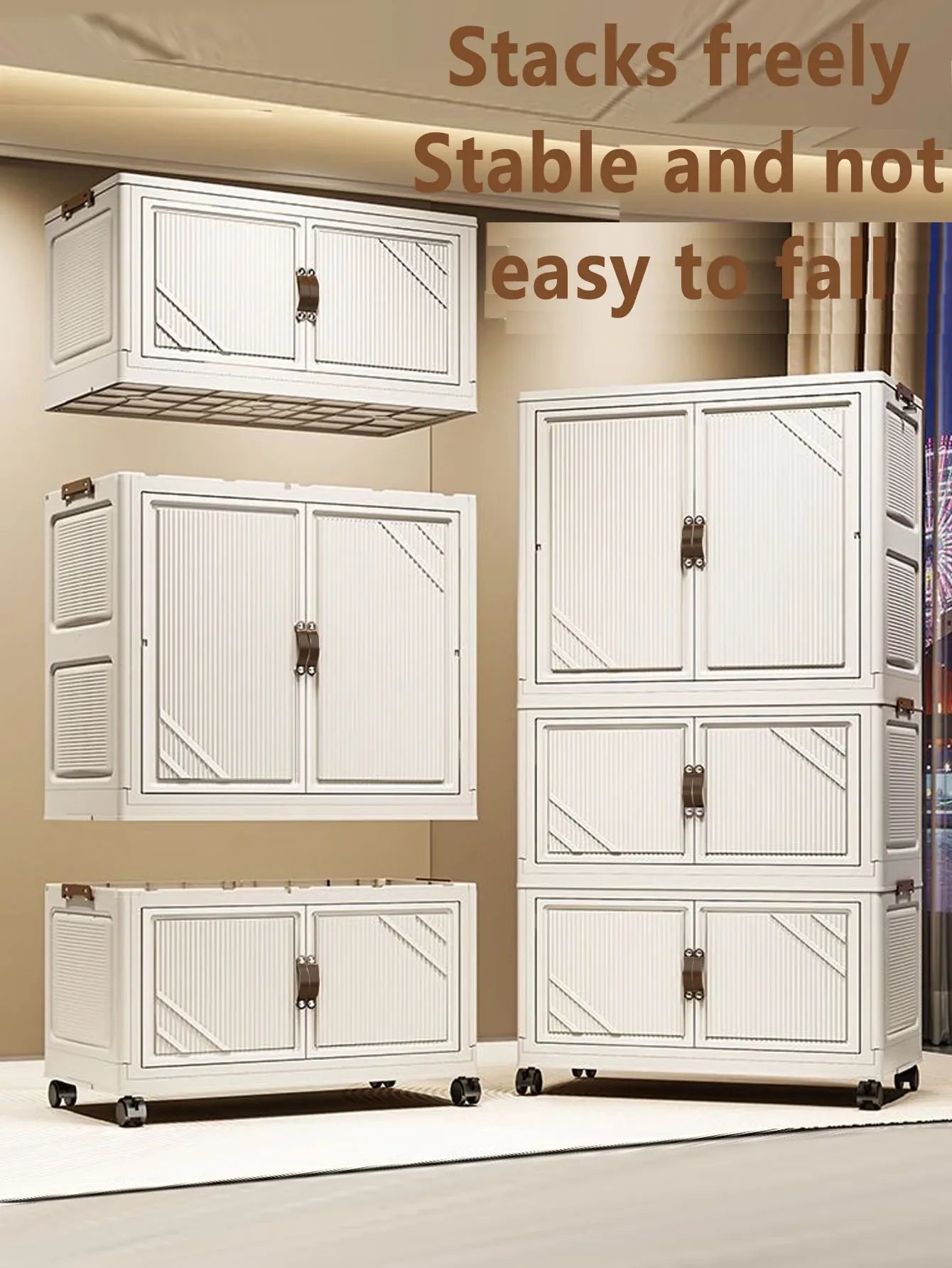 Multi-specification Multifunction White Folding Storage Cabinet Large Capacity Dustproof Wardrobe Storage Box - AMULET RING STORE