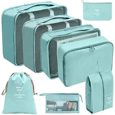 8/9/10/11 Pcs Set Travel Organizer Storage Bags Suitcase Packing Cubes Set Cases Portable Luggage Clothe Shoe Tidy Pouch Folding - AMULET RING STORE