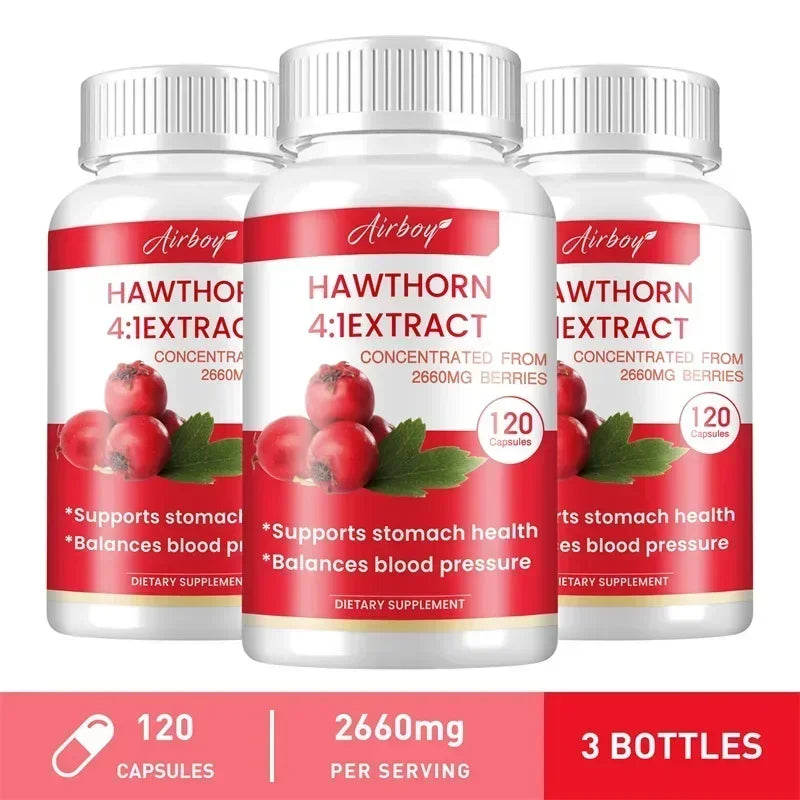 Hawthorn Berry Extract Capsule - Supports Digestive Health, Promotes Energy Production, Blood Circulation, and Boosts Immunity - AMULET RING STORE