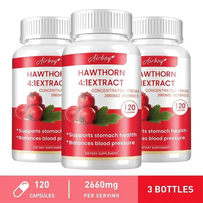 Hawthorn Berry Extract Capsule - Supports Digestive Health, Promotes Energy Production, Blood Circulation, and Boosts Immunity - AMULET RING STORE