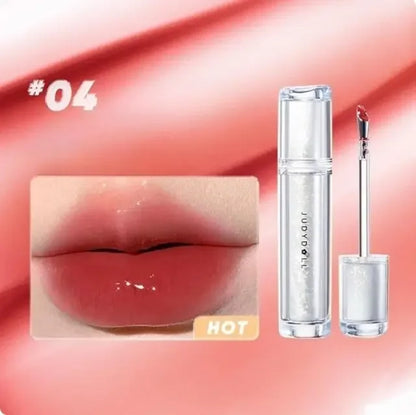 Judydoll Ice Iron Lip Glaze Lipsticks Non-Stick Cups Mirror Shine Watery Lip Lotion Metal Brush Head Makeup Cosmetics - AMULET RING STORE